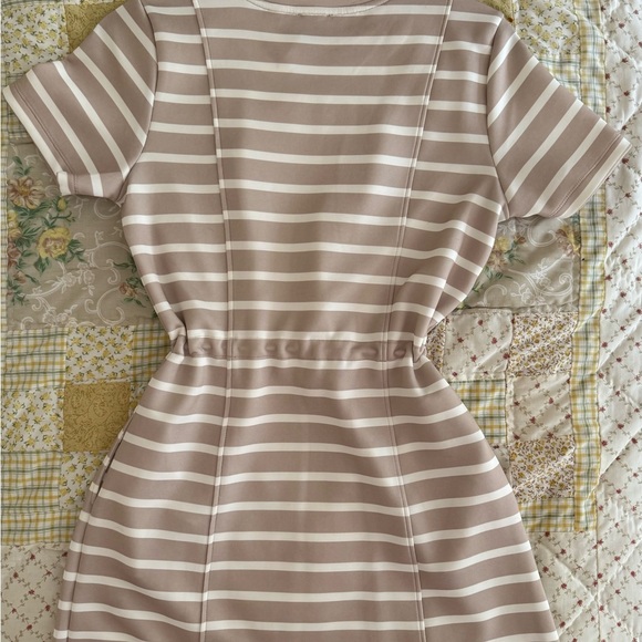Cynthia Rowley Taupe and Cream Striped Dress - Picture 2 of 10